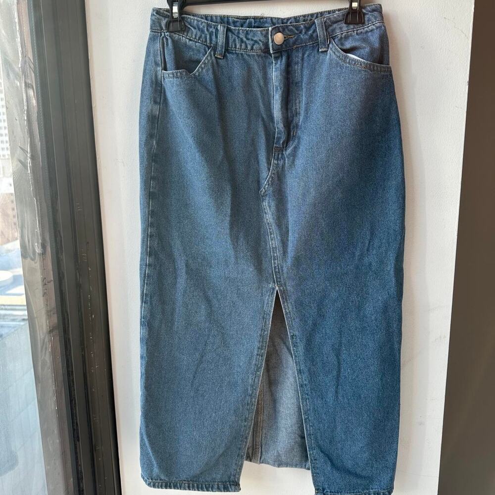 Lulus Women's Skirt Size M Blue denim cotton maxi skirt - Picture 8 of 8